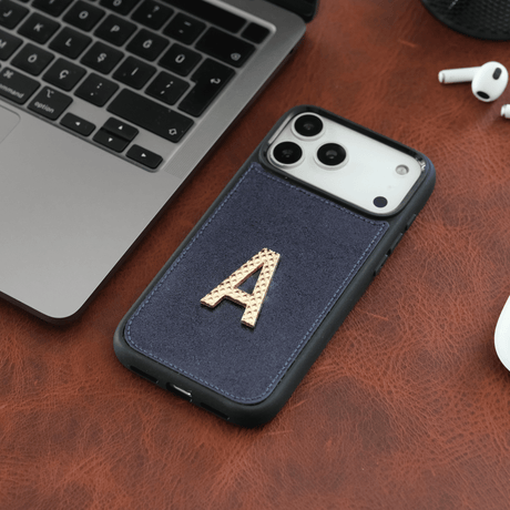 Kişiselleştirilir Lacivert Deri iPhone Kılıf