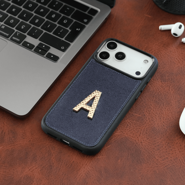 Kişiselleştirilir Lacivert Deri iPhone Kılıf