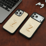 Kişiselleştirilebilir Gold Deri iPhone Kılıf