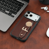 Harfli Bordo Deri iPhone Kılıf
