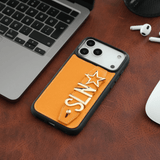 Harfli Turuncu Deri iPhone Kılıf