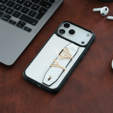 Harfli Beyaz Deri iPhone Kılıf