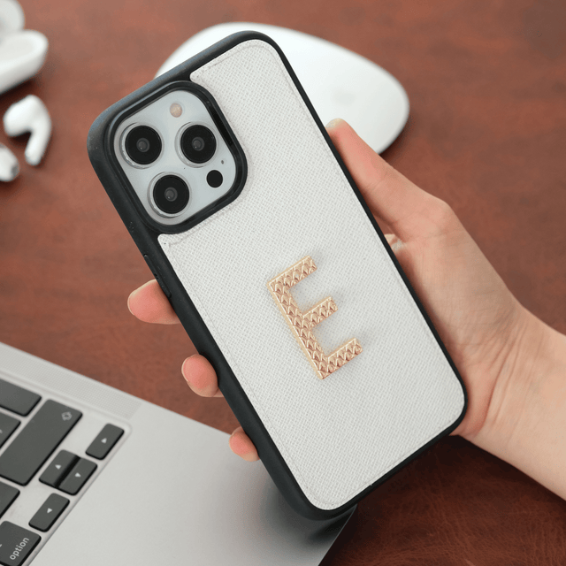 Kişiselleştirilir Beyaz Deri iPhone Kılıf
