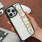 Harfli Beyaz Deri iPhone Kılıf