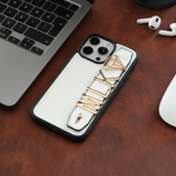 Harfli Beyaz Deri iPhone Kılıf
