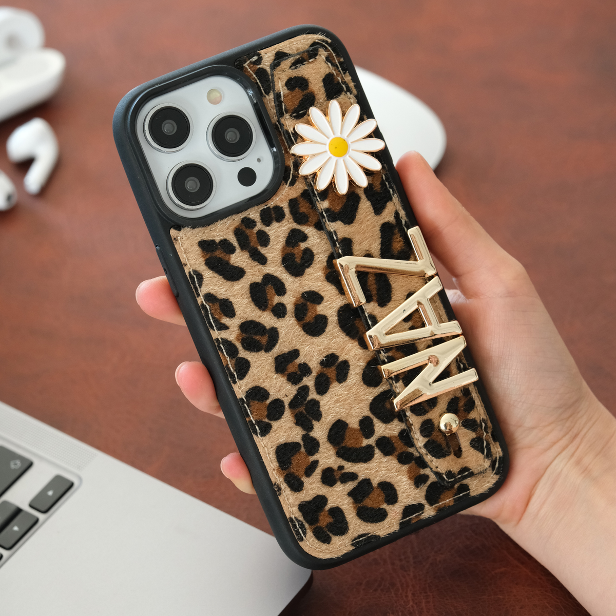 Personalized Leopard Leather iPhone Case