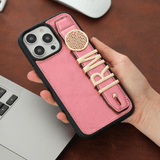 Harfli Pembe Deri iPhone Kılıf