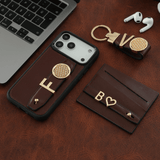Harfli Bordo Deri iPhone Kılıf